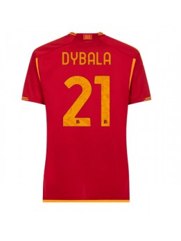 AS Roma Paulo Dybala #21 Replika Hemmakläder Dam 2023-24 Kortärmad